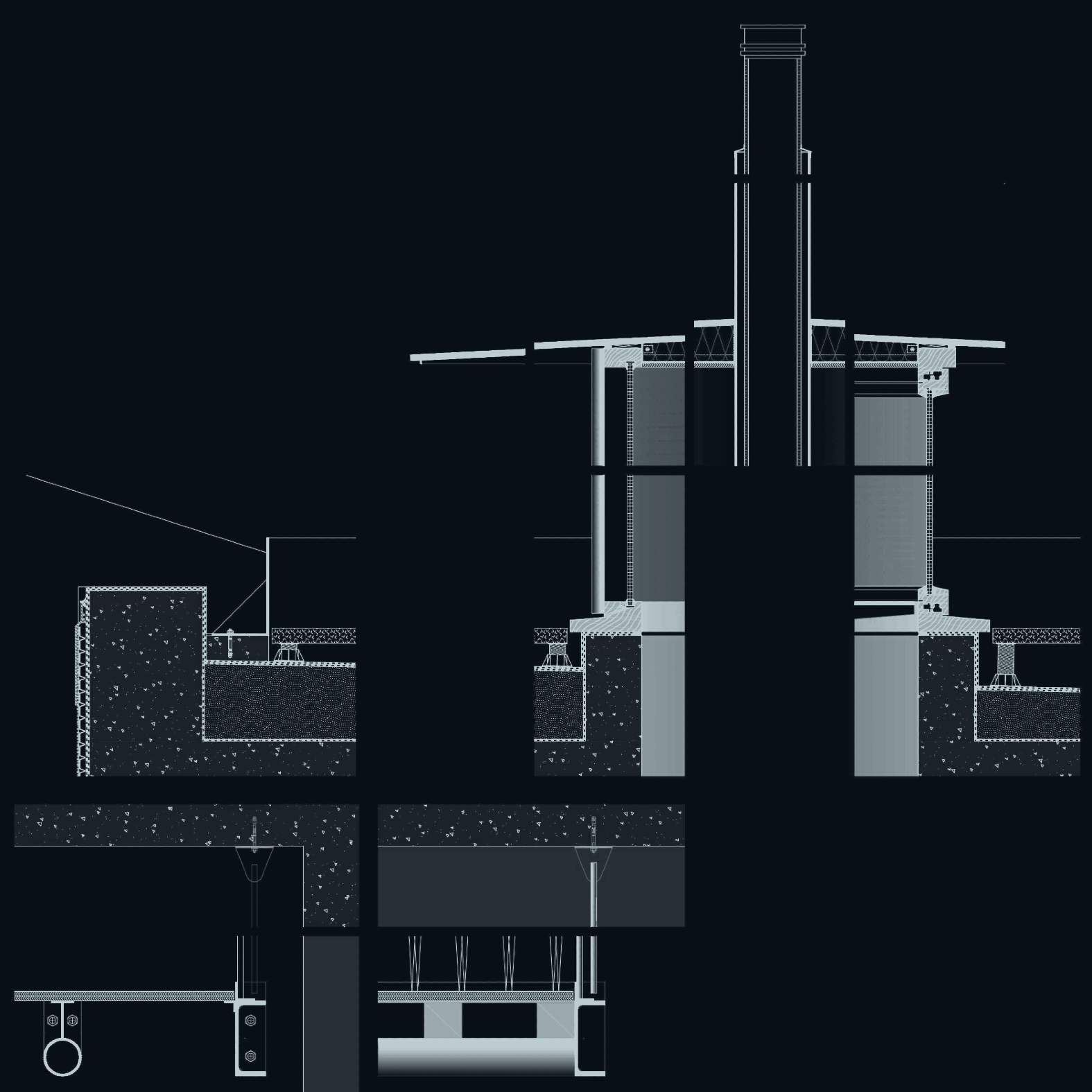 Détail de l’enveloppe extérieure d’une cidrerie à Marche-les-Dames, projet de SPKTR Architects, dessin de Miguel Camba architecte