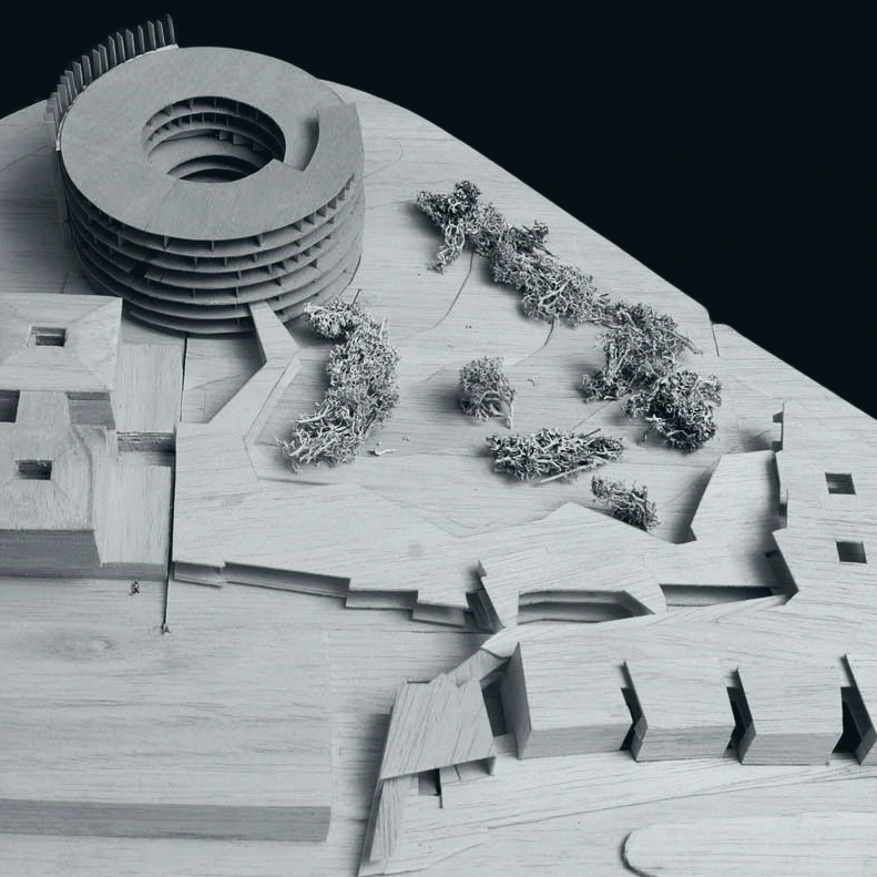 Maquette de la Nouvelle Faculté des sciences de l'éducation de l'Université de Saint-Jacques de Compostelle, projet de Alfonso Penela. Miguel Camba architecte.