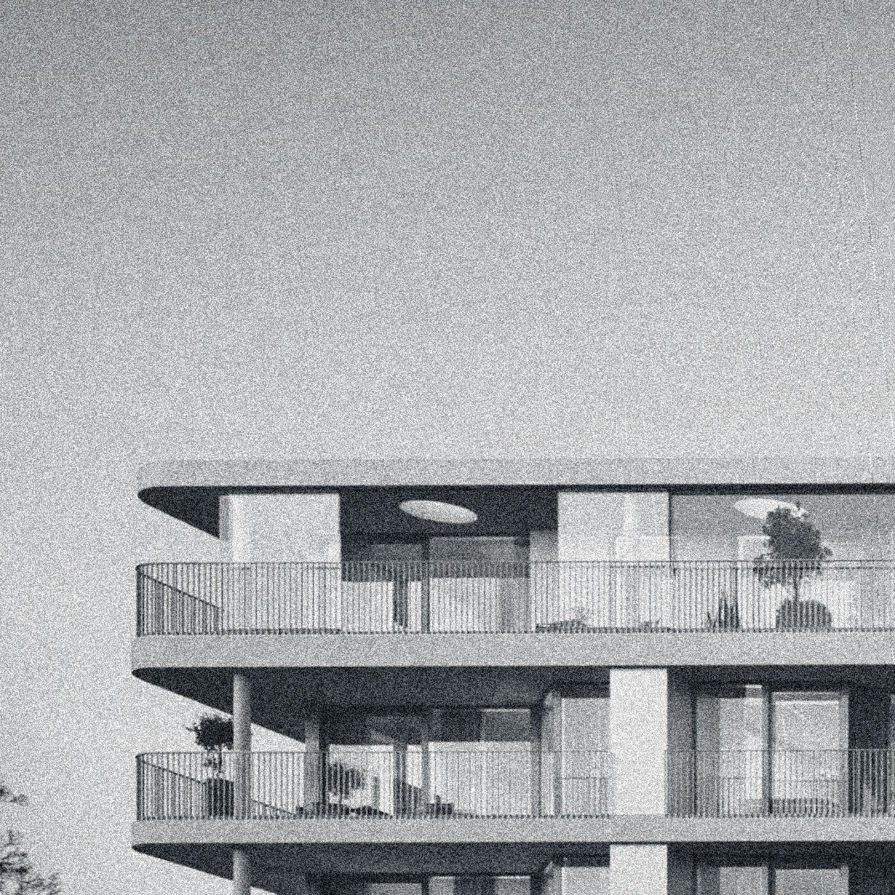 Vue extérieure d’un immeuble à appartements à Woluwe-Saint-Lambert, projet de MDW Architecture. Miguel Camba architecte